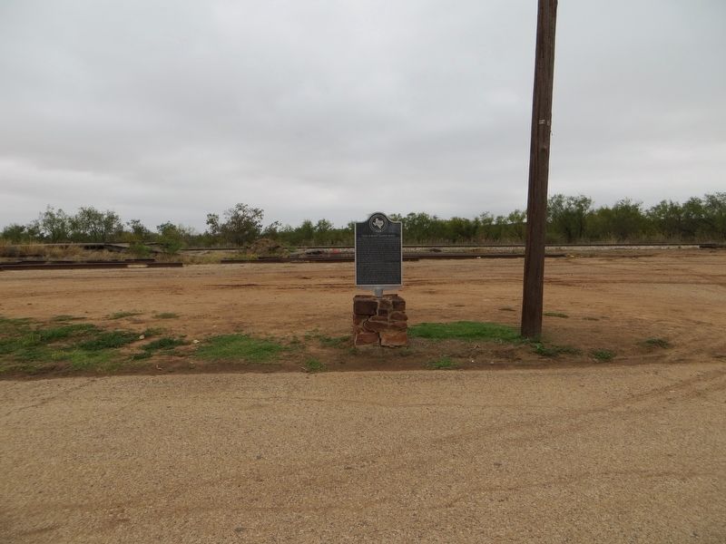 Sites of Texas & Pacific Railway Depots Marker. Click for full size. Sites of Texas & Pacific Railway Depots Marker image. Click for full size.