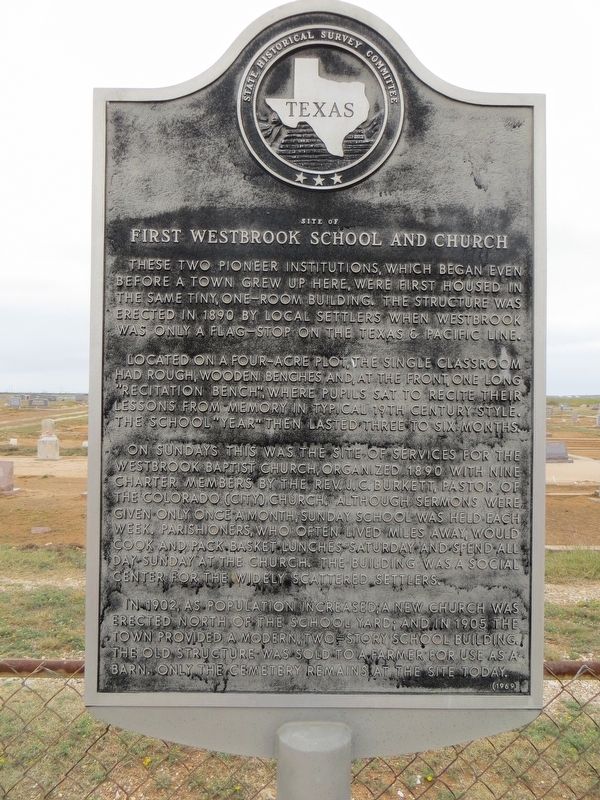 Site of First Westbrook School and Church Marker image. Click for full size.