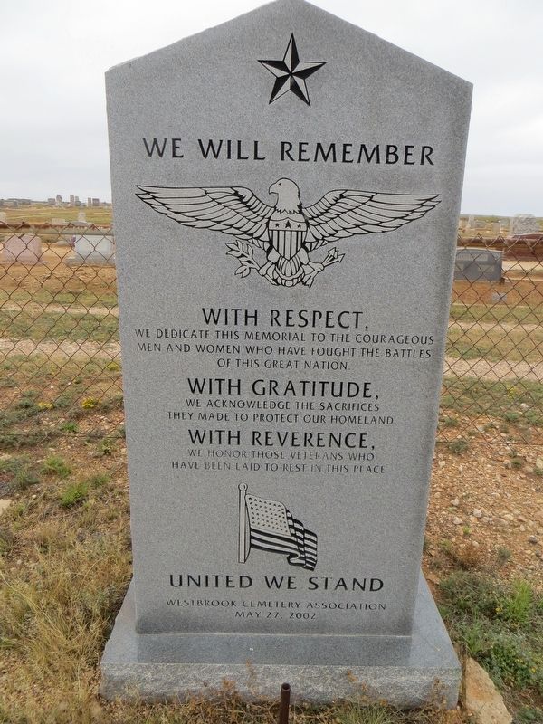 We Will Remember Marker. Click for full size. We Will Remember Marker image. Click for full size.