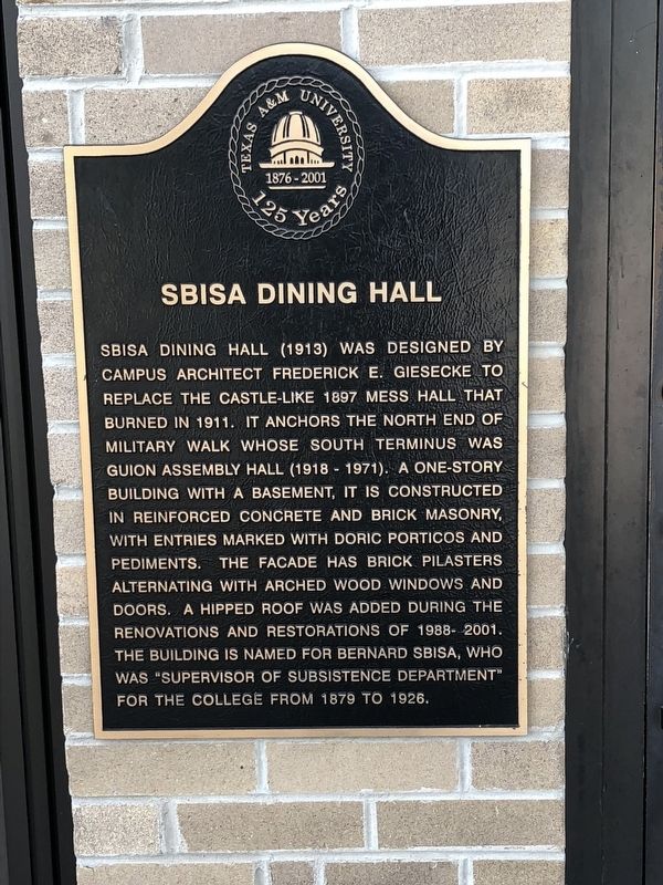 Sbisa Dining Hall Marker image. Click for full size.