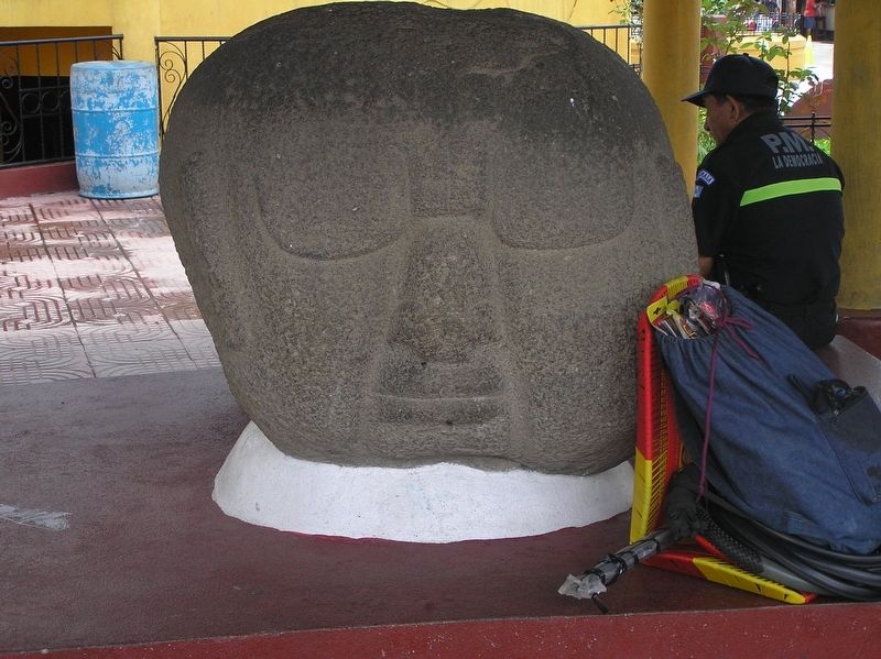 A nearby Olmec-influenced sculpture of a giant head. Click for full size. A nearby Olmec-influenced sculpture of a giant head image. Click for full size.