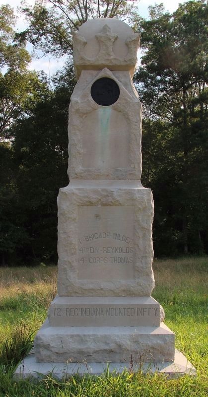 72nd Indiana Mounted Infantry Marker image. Click for full size.