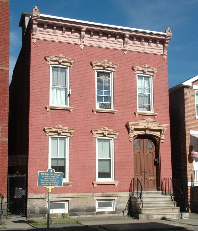 Norman Rockwell Marker At 296 Fourth St., Troy, NY image. Click for full size.