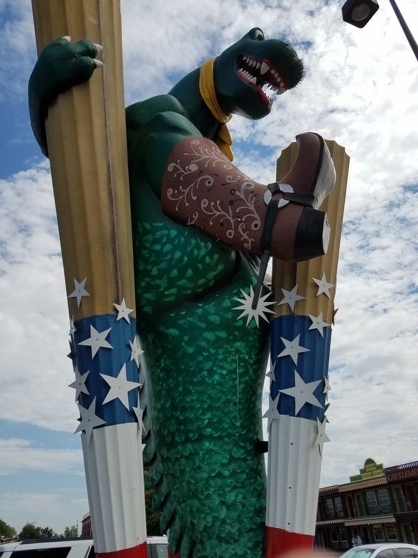 Big Tex-Rex with cowboy boots! image. Click for full size.