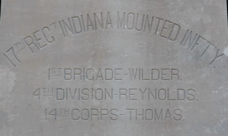 17th Indiana Mounted Infantry Marker. Click for full size. 17th Indiana Mounted Infantry Marker image. Click for full size.