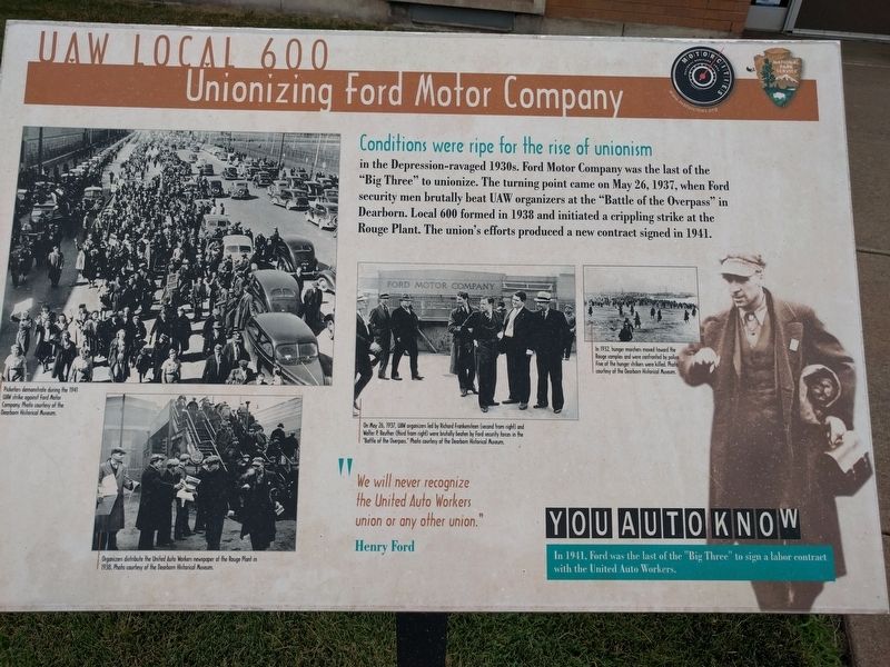 UAW Local 600 Marker image. Click for full size.