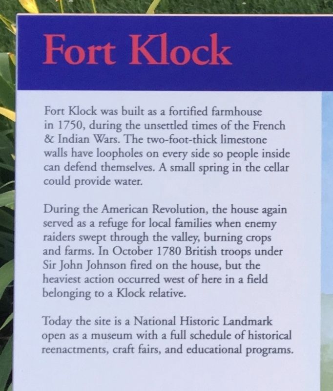 Fort Klock Marker image. Click for full size.