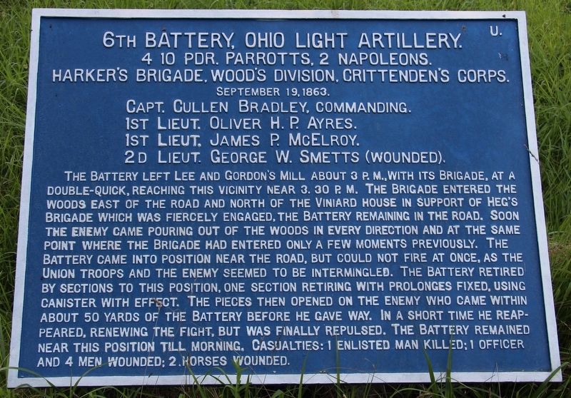6th Ohio Battery Marker image. Click for full size.