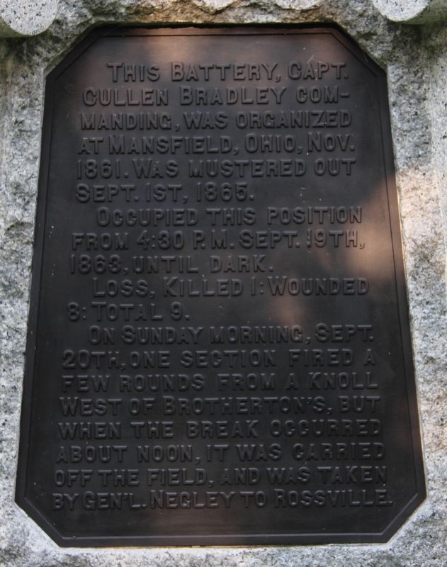 6th Ohio Battery Marker. Click for full size. 6th Ohio Battery Marker image. Click for full size.
