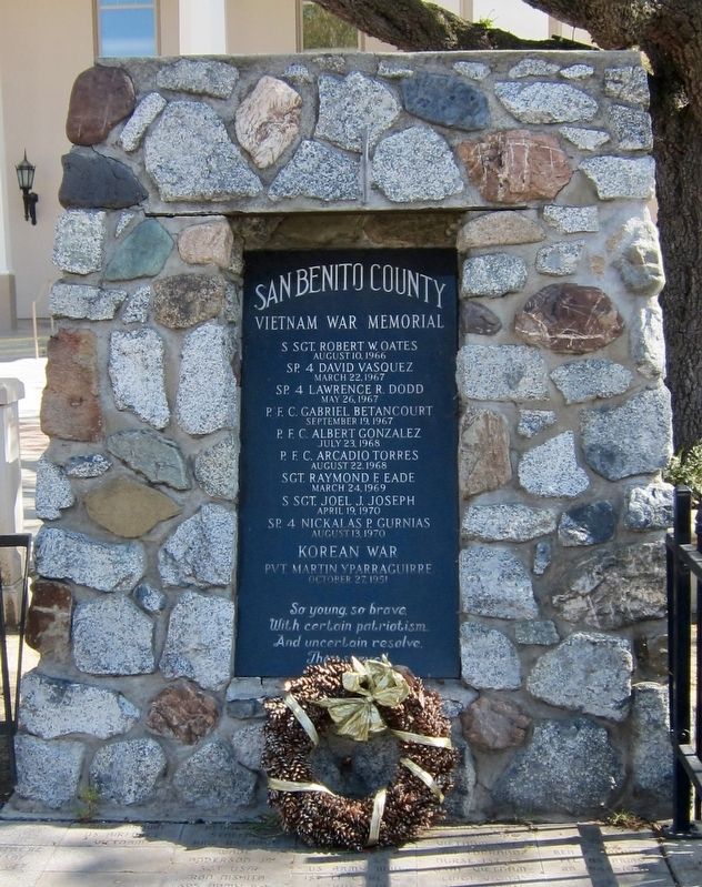 San Benito County Vietnam War Memorial Marker image. Click for full size.
