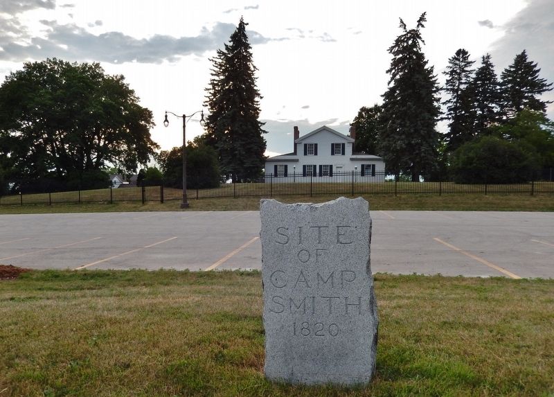 Site of Camp Smith 1820 Marker (<i>wide view; Heritage Hill State Historical Park in background</i>) image. Click for full size.