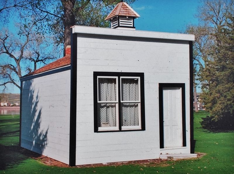 Marker detail: The restored schoolhouse in 2009 image. Click for full size.