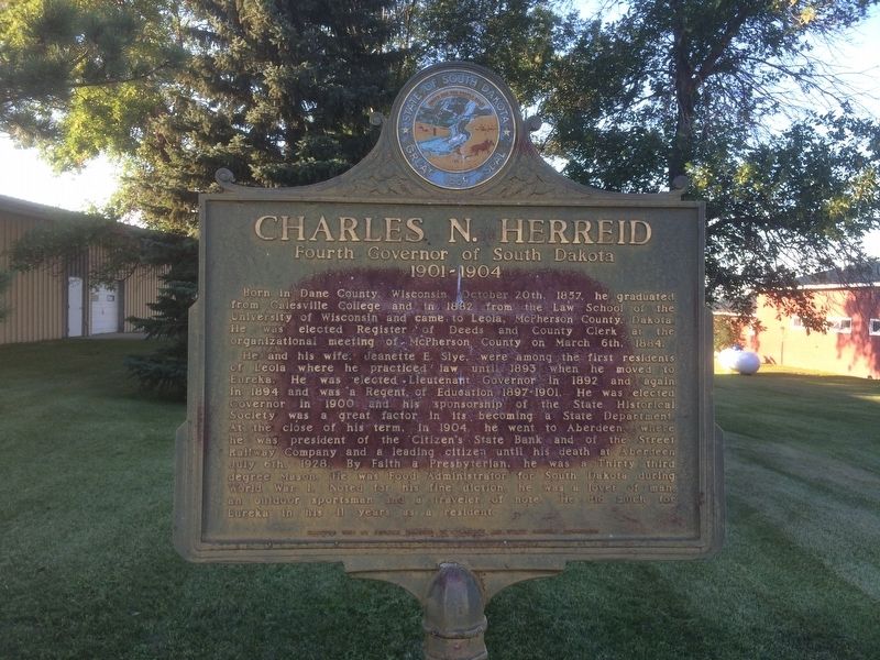 Charles N. Herreid Marker. Click for full size. Charles N. Herreid Marker image. Click for full size.