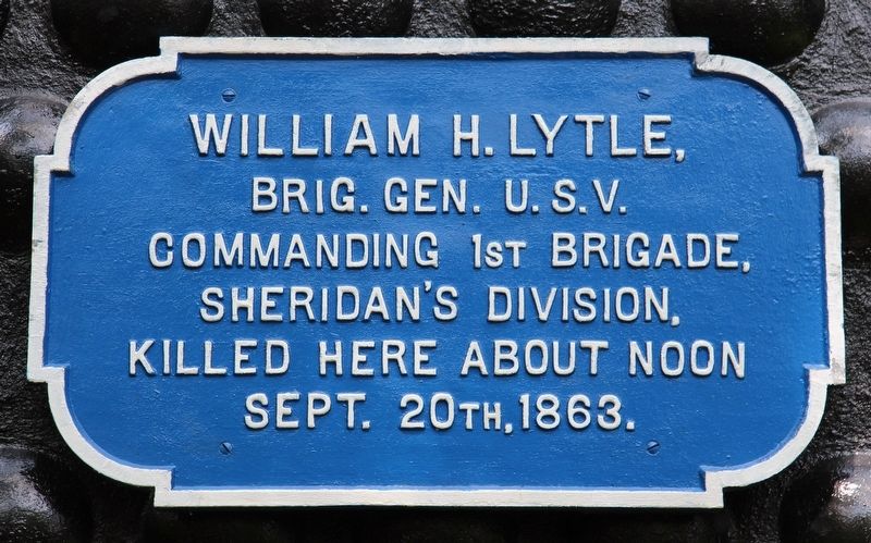 William H. Lytle Memorial Shell Monument Marker. Click for full size. William H. Lytle Memorial Shell Monument Marker image. Click for full size.