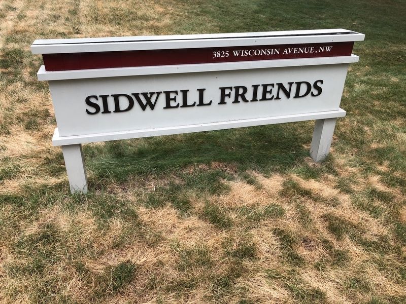 Sign on the grounds of Sidwell Friends School. Click for full size. Sign on the grounds of Sidwell Friends School image. Click for full size.
