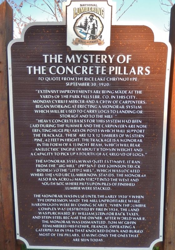 The Mystery of the Concrete Pillars Marker. Click for full size. The Mystery of the Concrete Pillars Marker image. Click for full size.