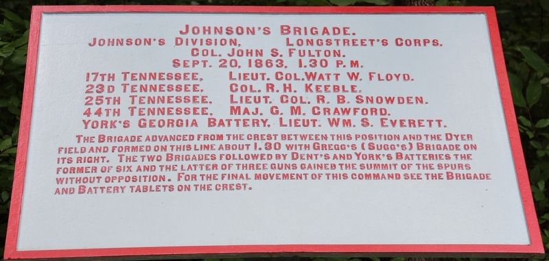 Johnson's Brigade Marker. Click for full size. Johnson's Brigade Marker image. Click for full size.