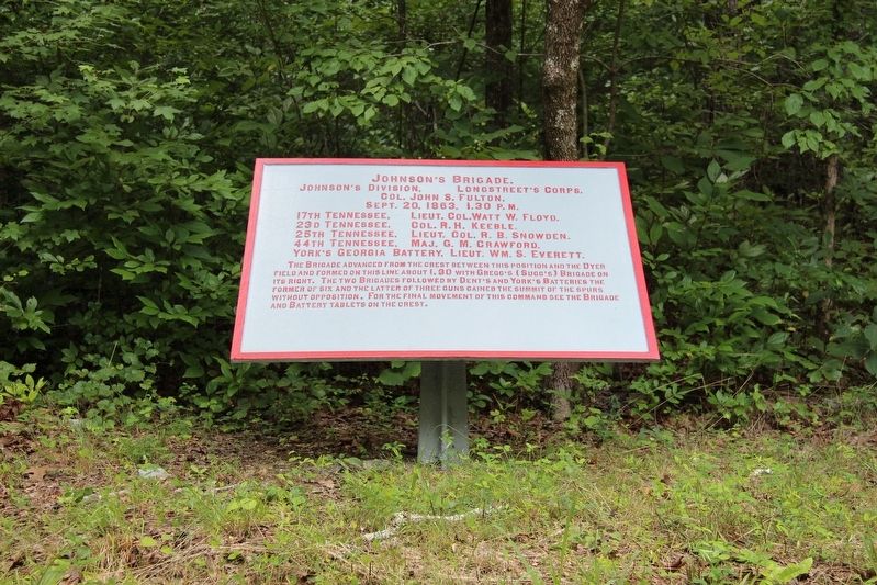 Johnson's Brigade Marker. Click for full size. Johnson's Brigade Marker image. Click for full size.
