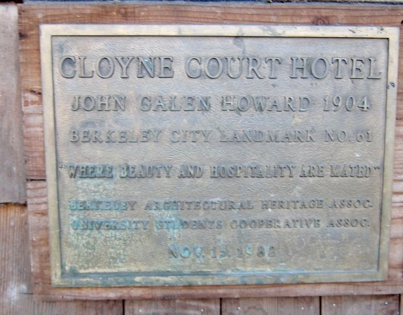Cloyne Court Hotel - additional plaque image. Click for full size.