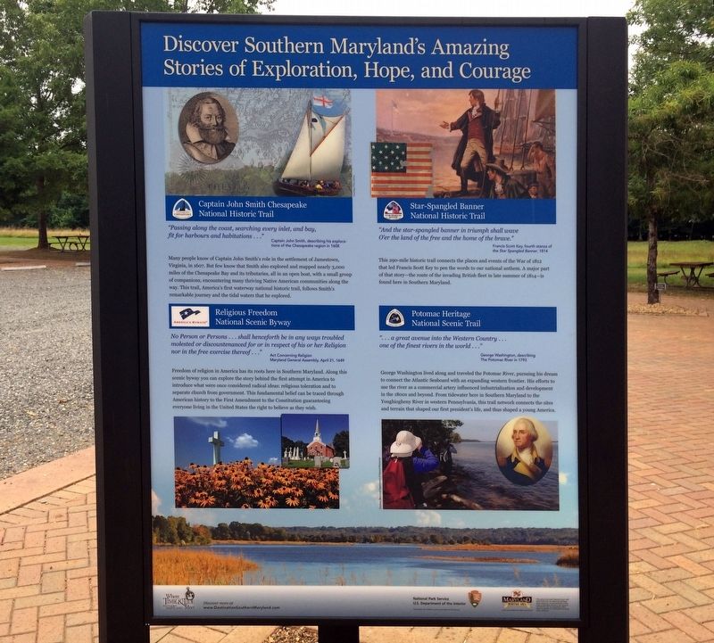 Discover Southern Maryland’s Amazing Stories of Exploration, Hope, and Courage Marker. Click for full size. Discover Southern Maryland’s Amazing Stories of Exploration, Hope, and Courage Marker image. Click for full size.
