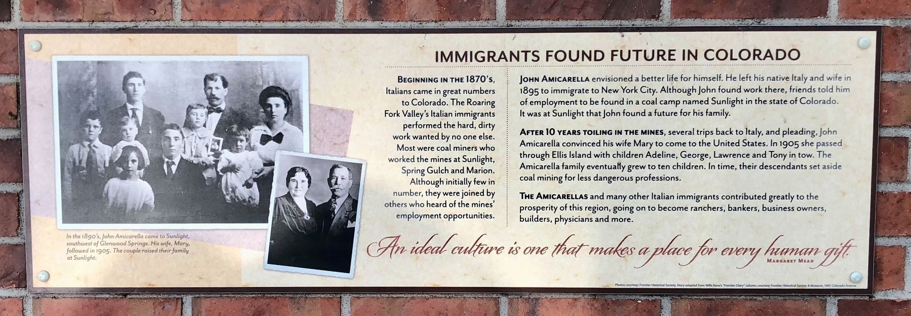 Immigrants Found Future in Colorado Marker image. Click for full size.