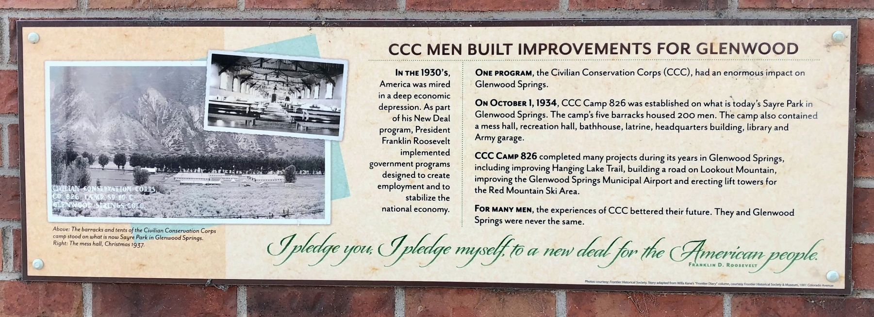 CCC Men Built Improvements for Glenwood Marker. Click for full size. CCC Men Built Improvements for Glenwood Marker image. Click for full size.