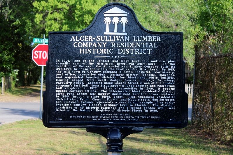 Alger-Sullivan Lumber Company Residential Historic District Marker image. Click for full size.