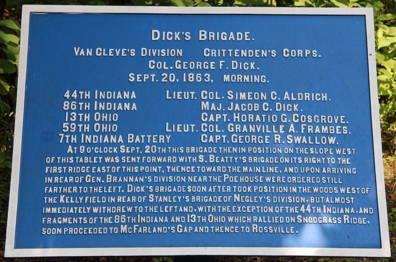 Dick's Brigade Marker image. Click for full size.