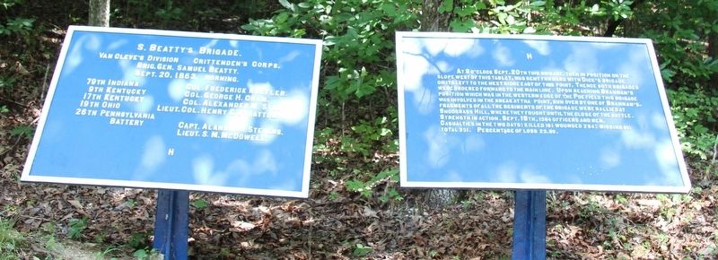 S. Beatty's Brigade Marker. Click for full size. S. Beatty's Brigade Marker image. Click for full size.