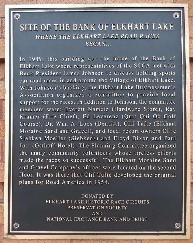 Site of the Bank of Elkhart Lake Marker. Click for full size. Site of the Bank of Elkhart Lake Marker image. Click for full size.