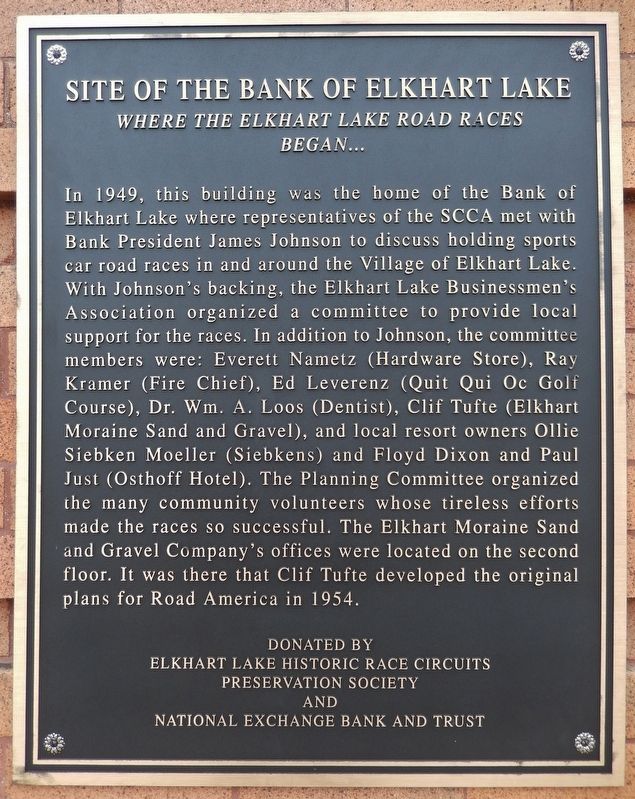 Site of the Bank of Elkhart Lake Marker image. Click for full size.