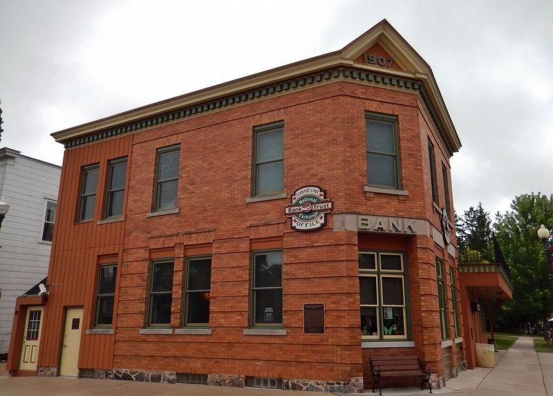 Elkhart Lake National Exchange Bank & Trust (<i>marker visible near corner, beside window</i>). Click for full size. Elkhart Lake National Exchange Bank & Trust (<i>marker visible near corner, beside window</i>) image. Click for full size.
