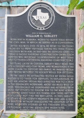 Site of Homestead of William C. Sublett Marker image. Click for full size.