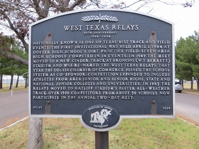 West Texas Relays Marker image. Click for full size.