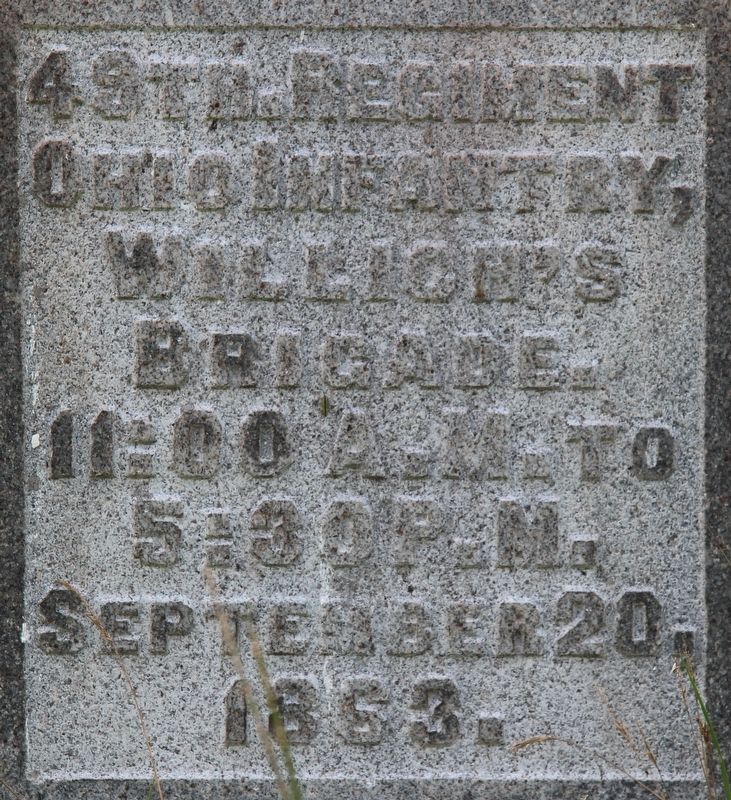 49th Ohio Infantry Marker. Click for full size. 49th Ohio Infantry Marker image. Click for full size.