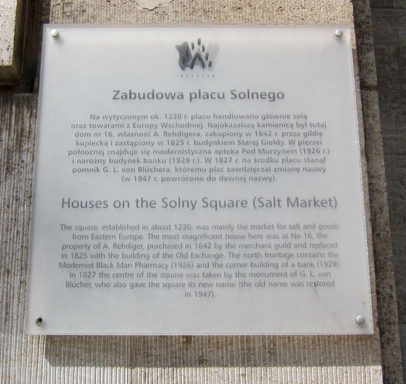 Houses on the Solny Square (Salt Market) Marker image. Click for full size.