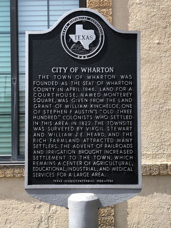 City of Wharton Marker image. Click for full size.