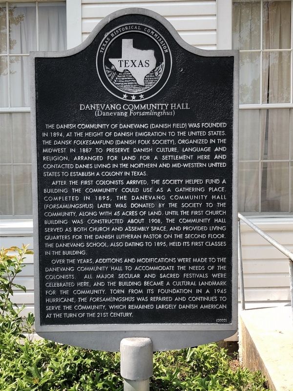 Danevang Community Hall Marker. Click for full size. Danevang Community Hall Marker image. Click for full size.