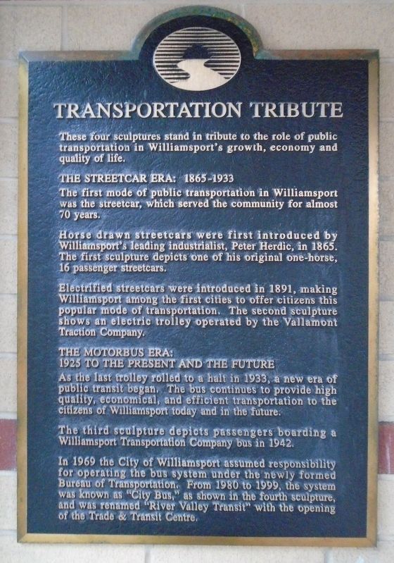 Transportation Tribute Marker. Click for full size. Transportation Tribute Marker image. Click for full size.