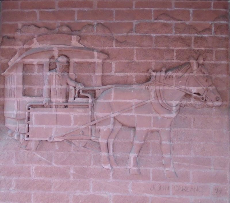 Transportation Tribute Horse Drawn Streetcar Relief image. Click for full size.