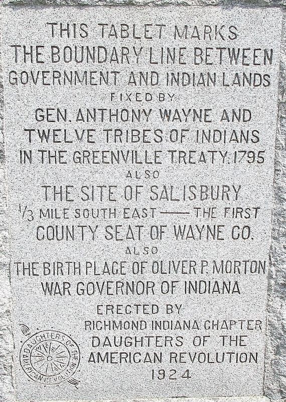 This Tablet Marks the Boundary Line Between Government and Indian Lands Marker image. Click for full size.