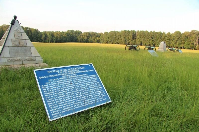 Battery H, 4th U.S. Artillery Marker. Click for full size. Battery H, 4th U.S. Artillery Marker image. Click for full size.