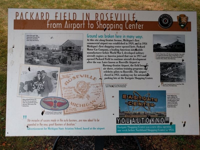 Packard Field in Roseville Marker. Click for full size. Packard Field in Roseville Marker image. Click for full size.
