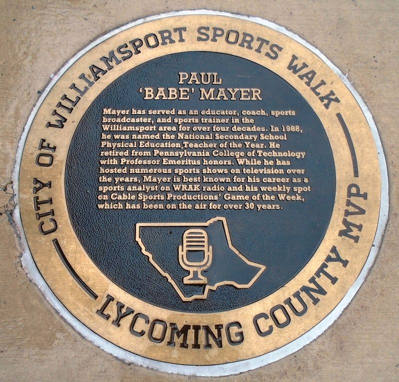 Paul 'Babe' Mayer Marker. Click for full size. Paul 'Babe' Mayer Marker image. Click for full size.