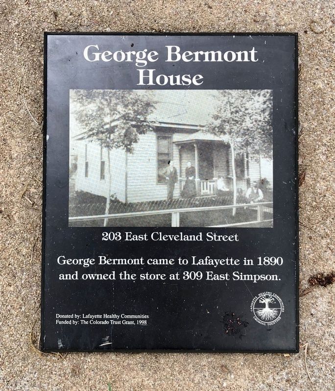 George Bermont House Marker. Click for full size. George Bermont House Marker image. Click for full size.
