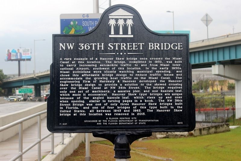 NW 36th Street Bridge Marker image. Click for full size.