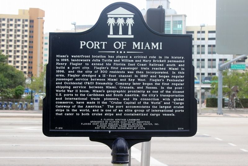 Port of Miami Marker image. Click for full size.