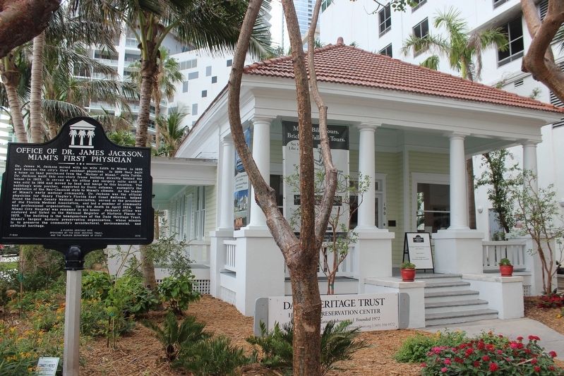 Office of Dr. James Jackson, Miami's First Physician Marker and office image. Click for full size.