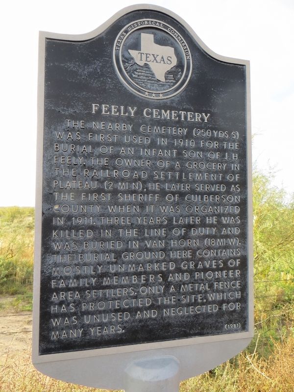 Feely Cemetery Marker. Click for full size. Feely Cemetery Marker image. Click for full size.