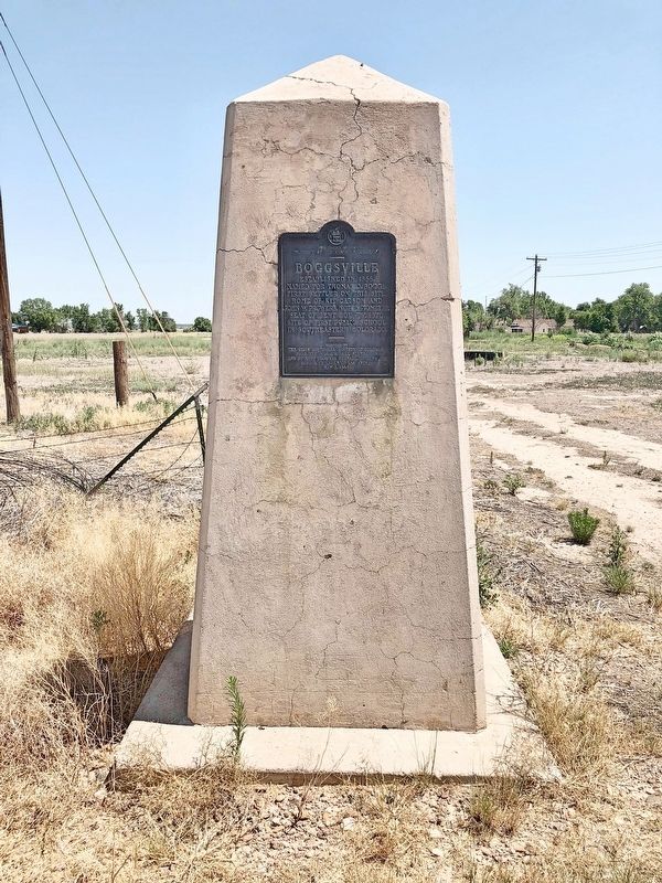 A State of Colorado historical marker about Boggsville near site. image. Click for full size.